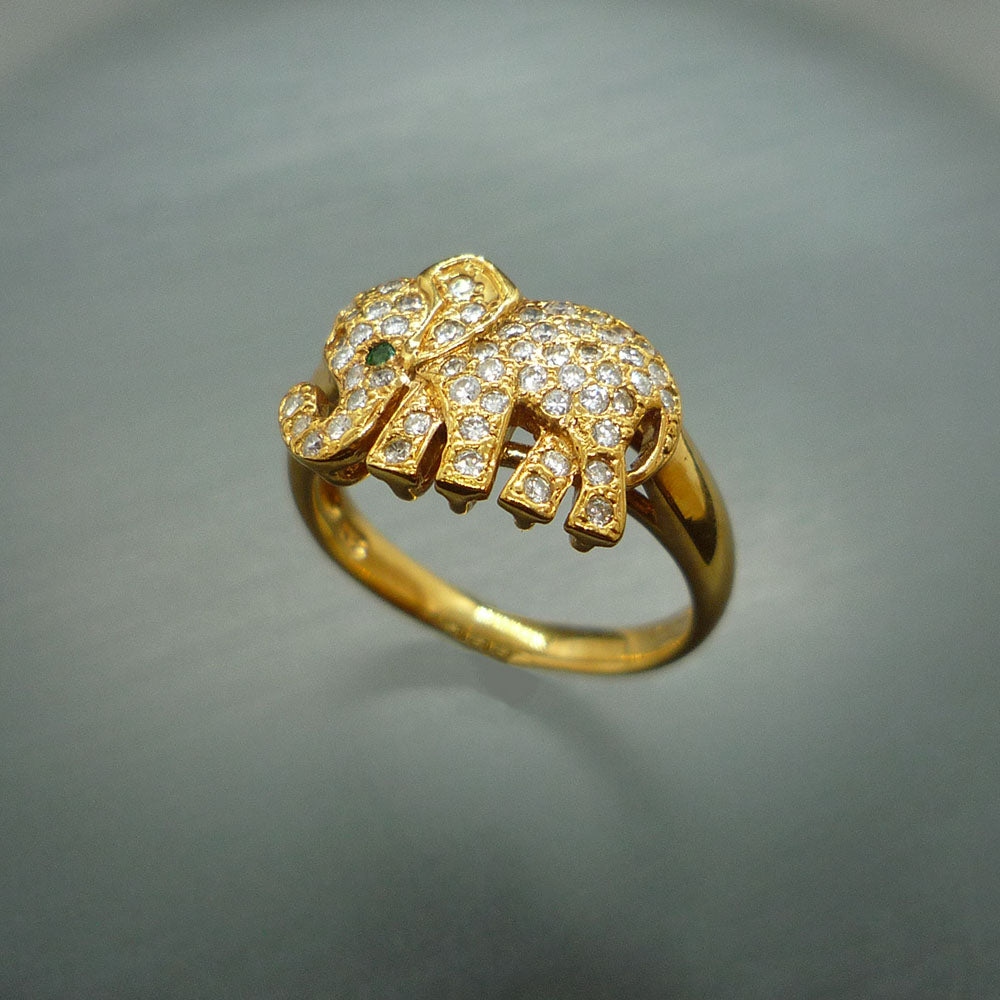K18 ダイアモンド・エメラルド 象 リング – jewelry-matsumoto