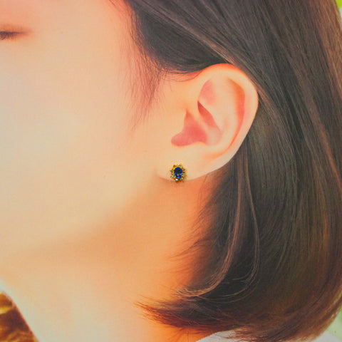 K18 サファイア ダイアモンド ピアス