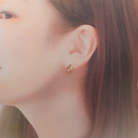 K10PG キュービックジルコニア(CZ) ピアス