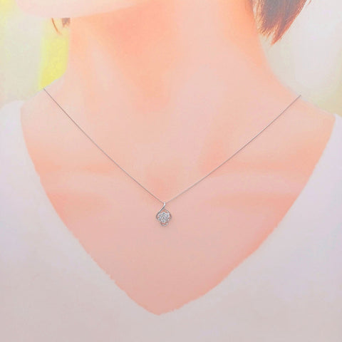 K18WG ダイアモンド ネックレス 《4月誕生石》