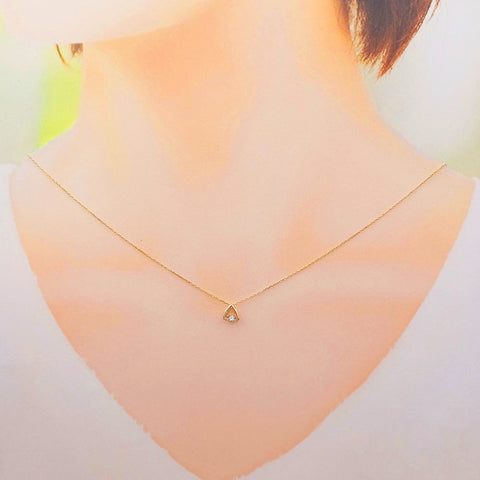 K10 ダイアモンド ネックレス 《4月誕生石》