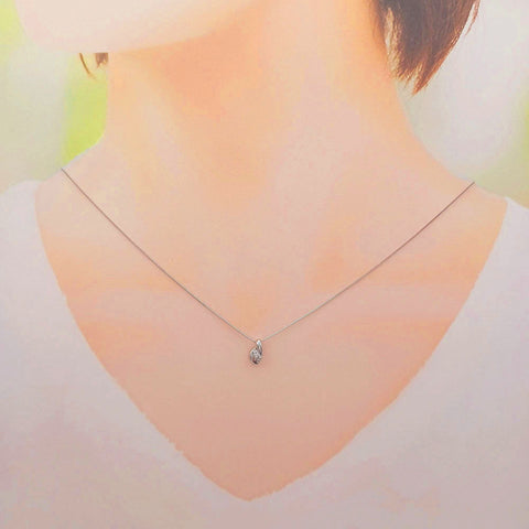K18WG ダイアモンド ネックレス 《4月誕生石》