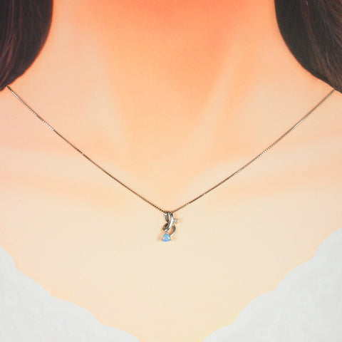 Pt900 オパール ハート ペンダントトップ(チェーンなし) 《10月誕生石》