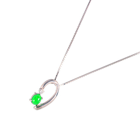 Pt900 ヒスイ(翡翠) ペンダントトップ(チェーンなし) 《5月誕生石》