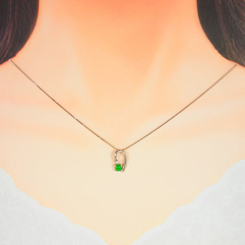 Pt900 ヒスイ(翡翠) ペンダントトップ(チェーンなし) 《5月誕生石》