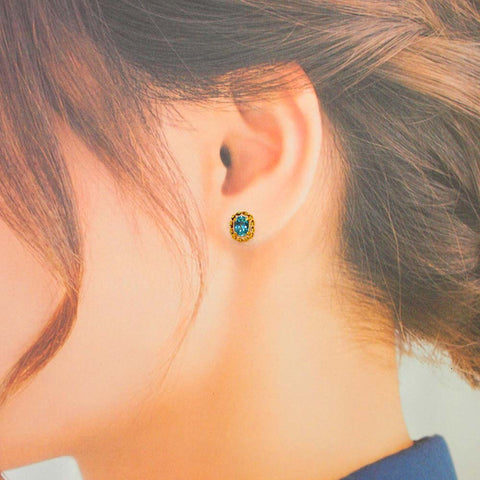K18 アクアマリン ピアス 《3月誕生石》