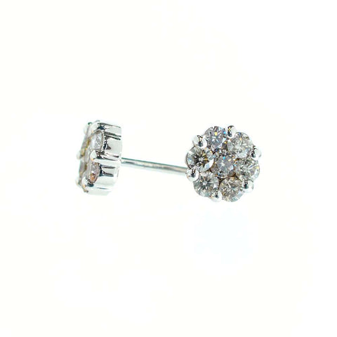 K18WG ダイアモンド(トータル0.3ct) ピアス 《4月誕生石》