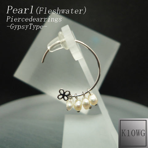 K10WG 淡水パール フックピアス