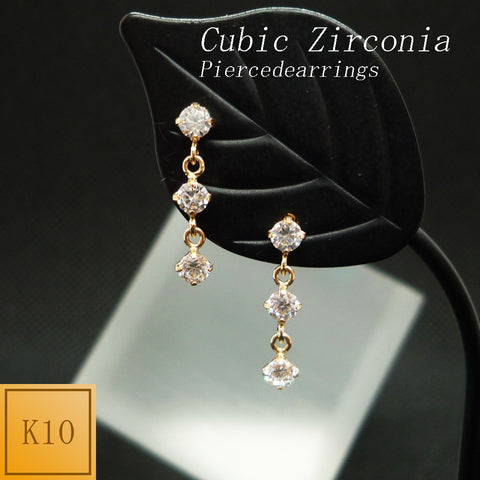 K10 キュービックジルコニア(CZ) ピアス