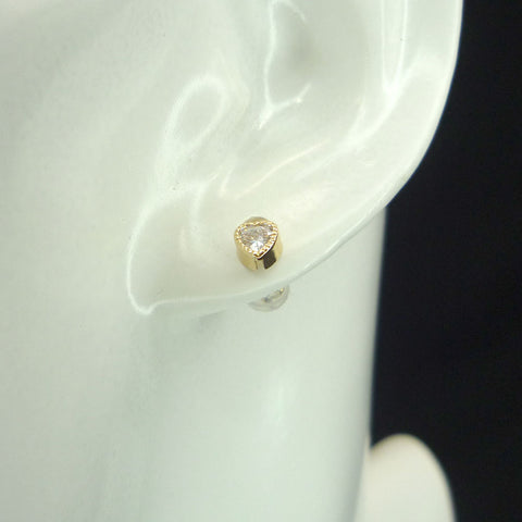 K10 キュービックジルコニア(CZ) ハート ピアス