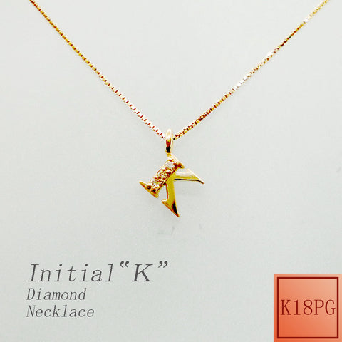 K18PG イニシャル「K」 ネックレス