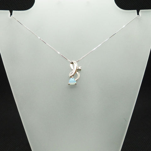 Pt900 オパール ハート ペンダントトップ(チェーンなし) 《10月誕生石》