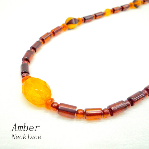 琥珀(こはく・アンバー) ロングネックレス