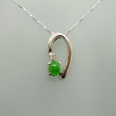 Pt900 ヒスイ(翡翠) ペンダントトップ(チェーンなし) 《5月誕生石》