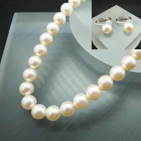 パール(真珠) ネックレス(連組)・イアリングセット