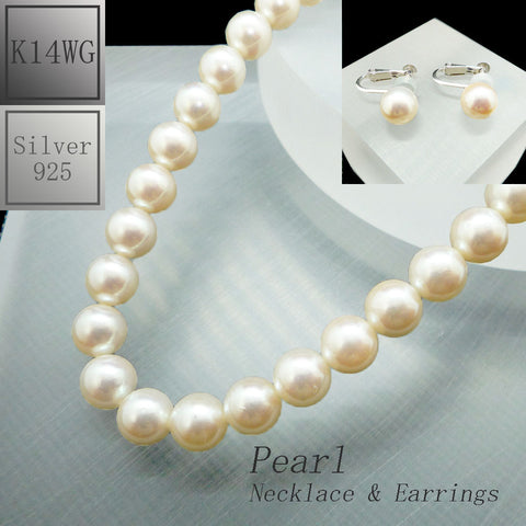 パール(真珠) ネックレス(連組)・イアリングセット