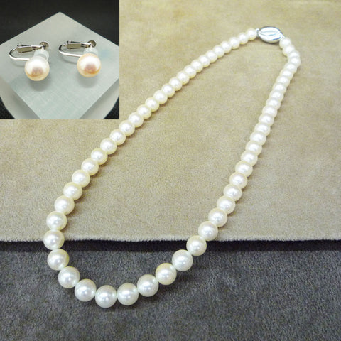 パール(真珠) ネックレス(連組)・イアリングセット