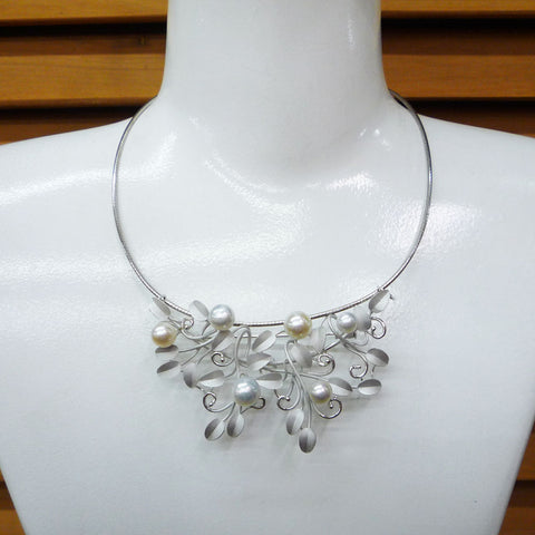 Sv925 パール ネックレス/ブローチ