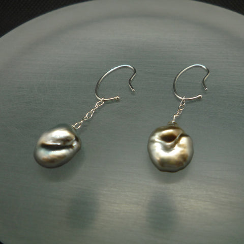 K14WG バロックパール フックピアス