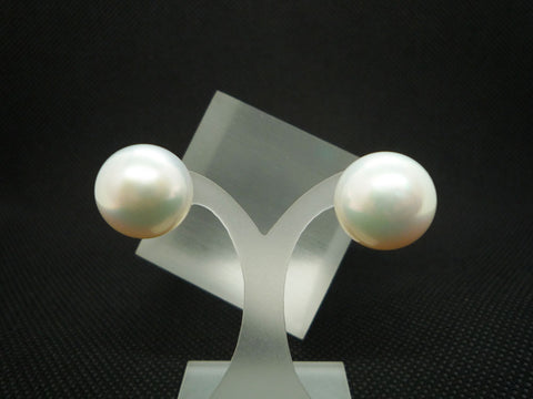 K18WG パール(真珠/約13.8mm) ピアス 《6月誕生石》