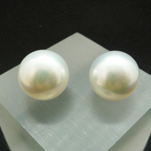 K18WG パール(真珠/約13.8mm) ピアス 《6月誕生石》