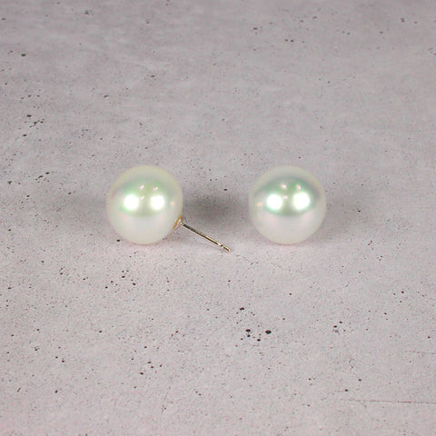 K18WG パール(真珠/約13.8mm) ピアス 《6月誕生石》