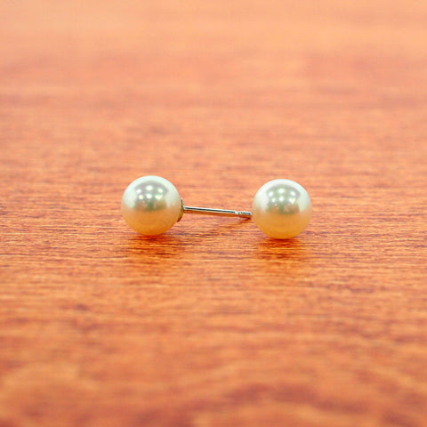 K18WG パール(真珠/6.8mm) ピアス 《6月誕生石》
