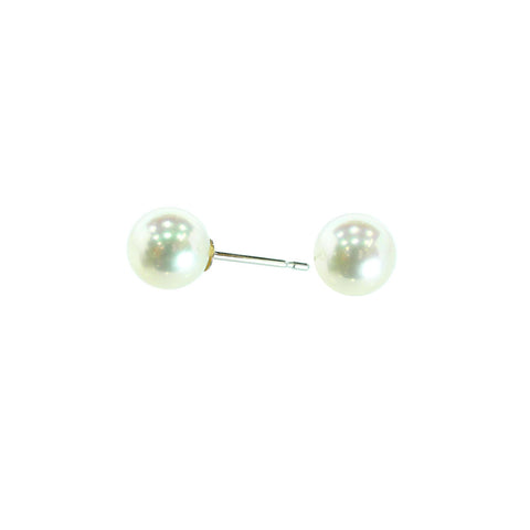 K18WG パール(真珠/6.8mm) ピアス 《6月誕生石》