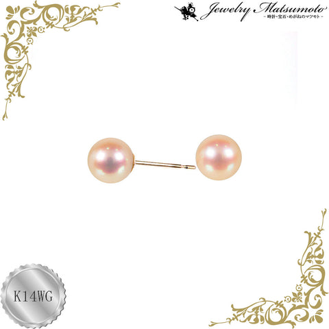 K14WG パール(真珠/6.5mm) ピアス 《6月誕生石》