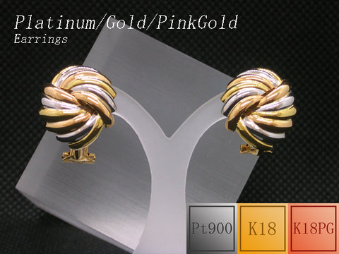 K18/K18WG/K18PG 3カラー イヤリング