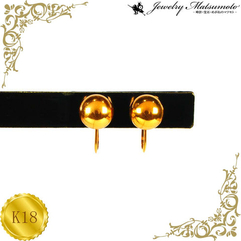 K18 丸玉(7.0mm) イヤリング