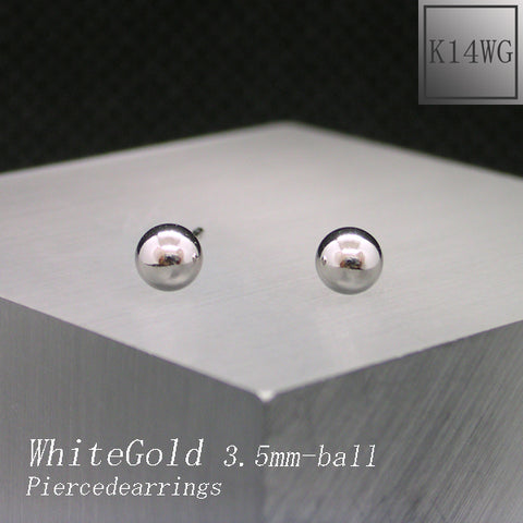 K14WG 丸玉(3.5mm) ピアス