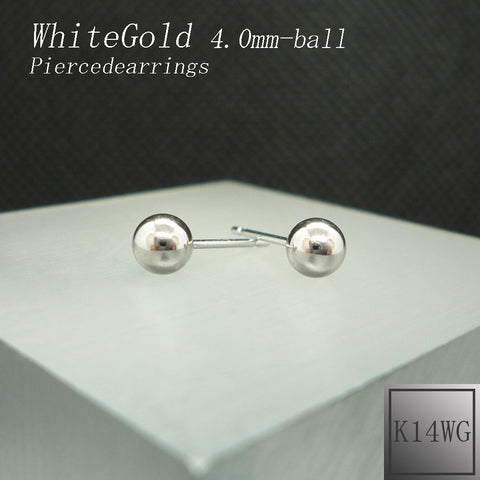 K14WG 丸玉(4.0mm) ピアス