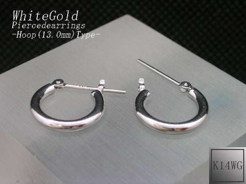 K14WG フープピアス 直径13.0mm