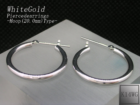 K14WG フープピアス 直径20.0mm