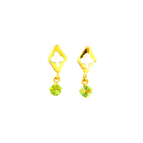 K18 ペリドット ピアス 《8月誕生石》
