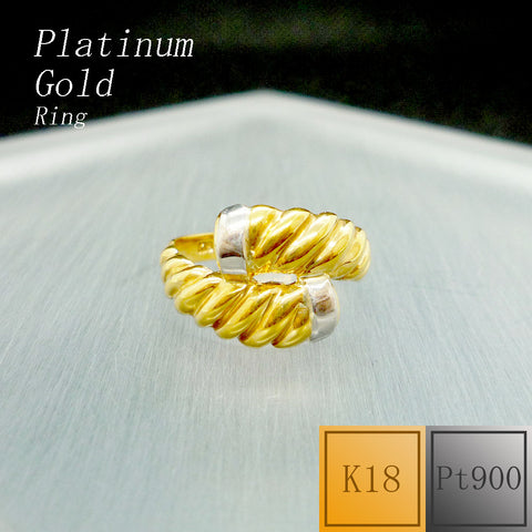 Pt900/K18 リング