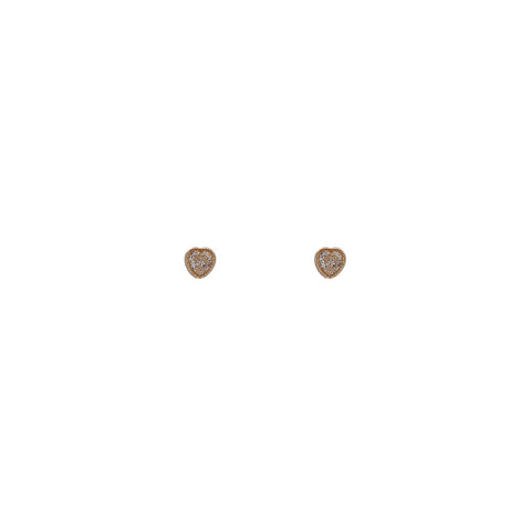 K10PG　キュービックジルコニア(CZ)　ハート　ピアス