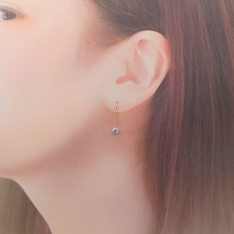 K10　キュービックジルコニア(CZ)　フックピアス