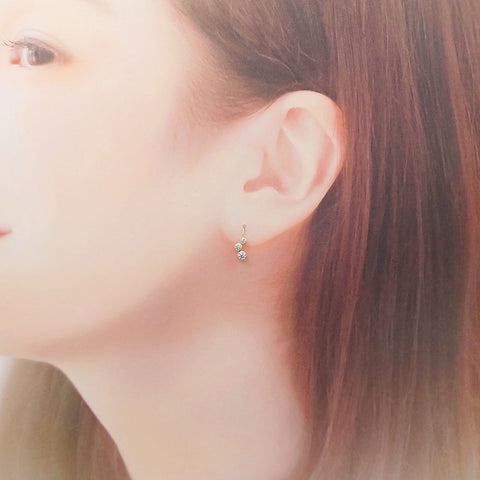 K10　キュビックジルコニア（CZ）　フックピアス