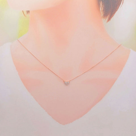 K10PG　ダイアモンド　ネックレス　《4月誕生石》