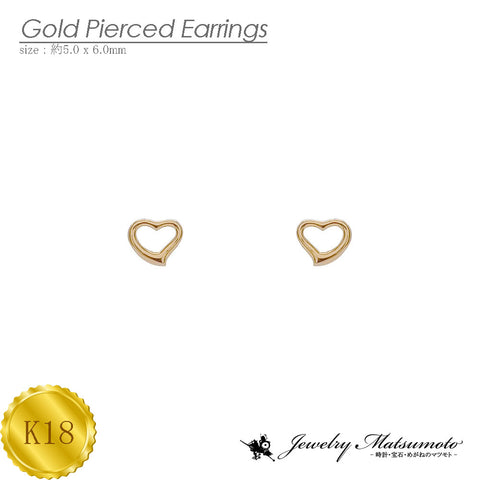K18　ハート　ピアス