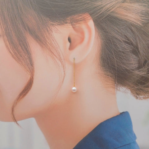 K18　パール（真珠）　アメリカンピアス