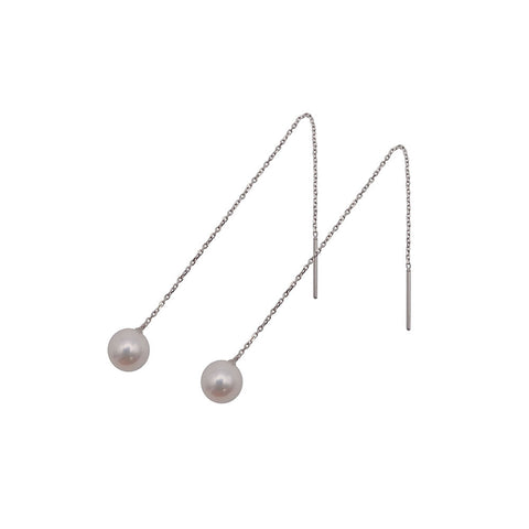 K18WG　パール（真珠）　アメリカンピアス