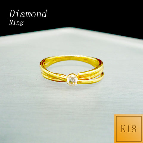 K18　ダイアモンド　リング　《4月誕生石》