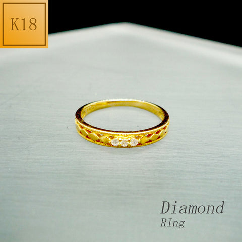 K18　ダイアモンド　リング　《4月誕生石》