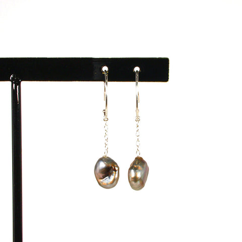 K14WG　バロックパール　フックピアス